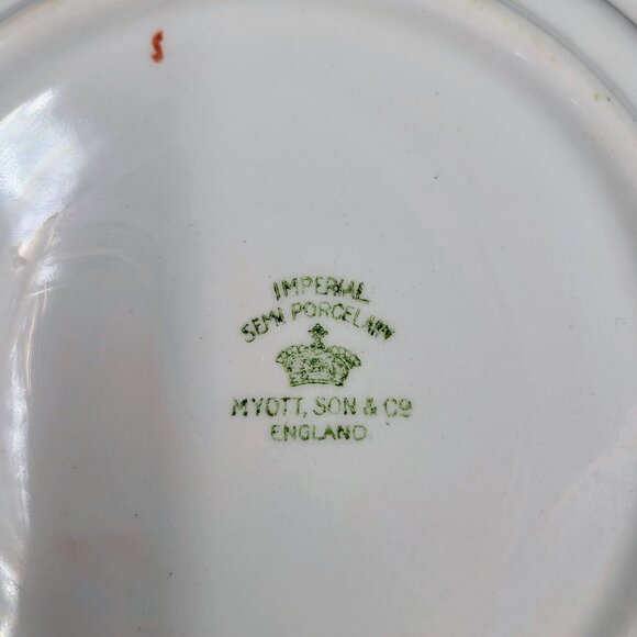 Vintage Bowl Floral Imperial Semi Porcelain Myott Son England Read - Picture 6 of 10
